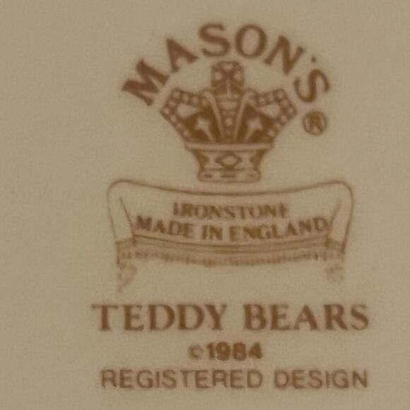 Mason's Ironstone Teddy Bear Cereal Bowl--1984 Ironstone Made In England - Picture 7 of 7
